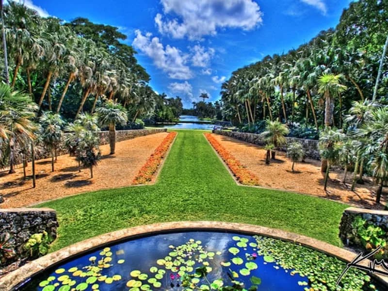 View of Fairchild Tropical Botanic Garden in Coral Gables, FL