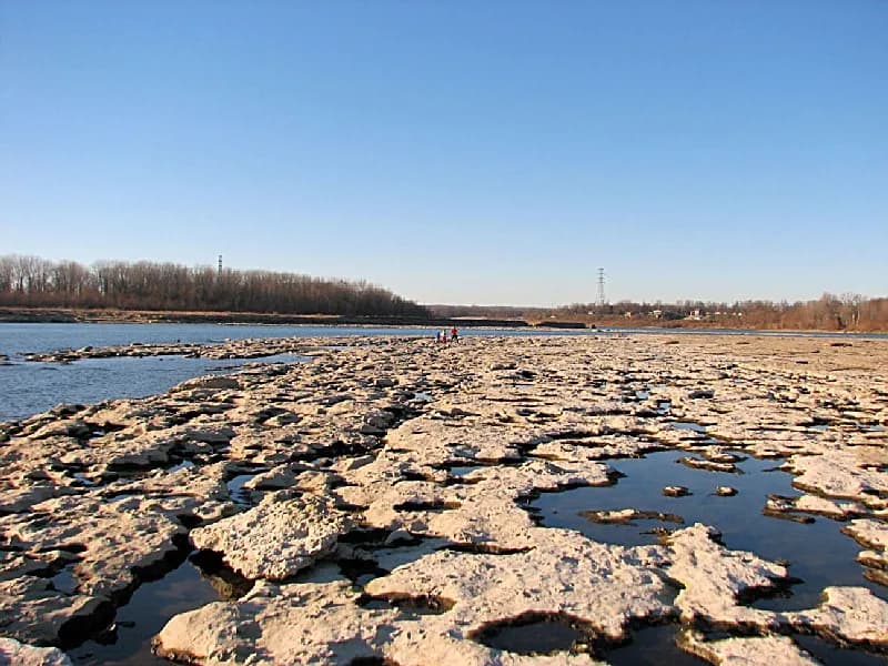 View of Falls of the Ohio State Park in Clarksville, IN