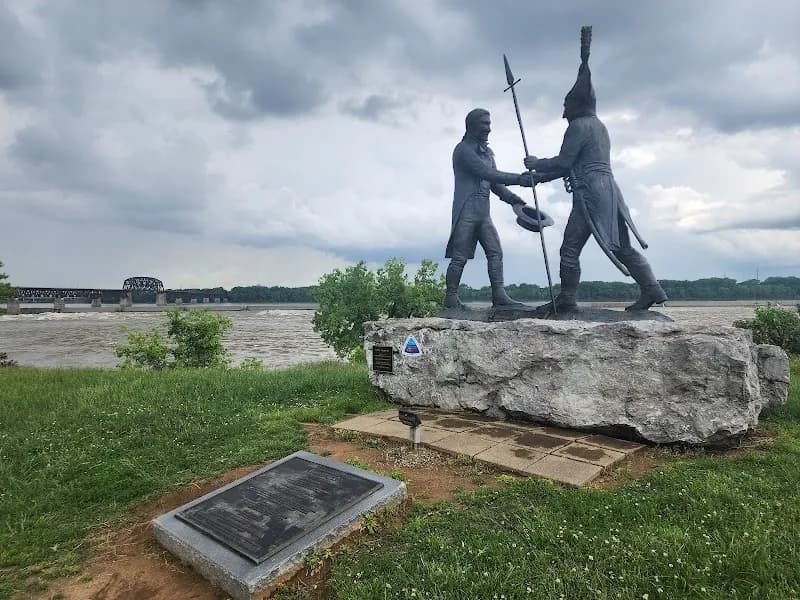 View of Falls of the Ohio State Park in Clarksville, IN