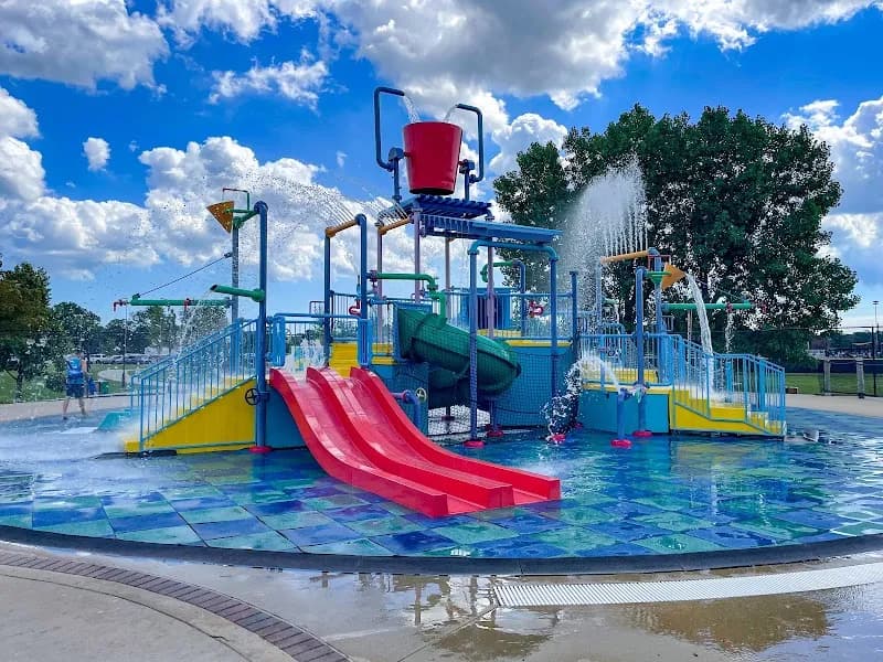 View of Family Aquatic Center at Heritage Park in Glenview, IL
