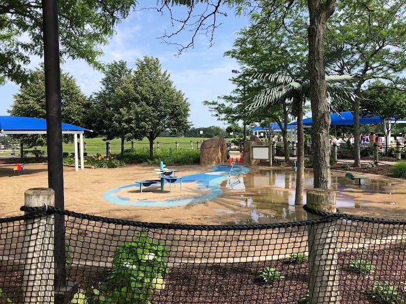 View of Family Aquatic Center at Heritage Park in Glenview, IL