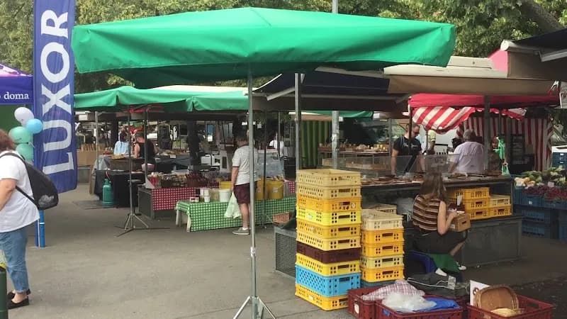 View of Farmers' Market, Jiřího z Poděbrad in Vinohrady, CZ