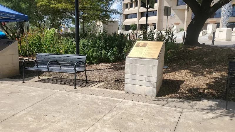 View of Founders Plaza History Garden in Arlington, TX