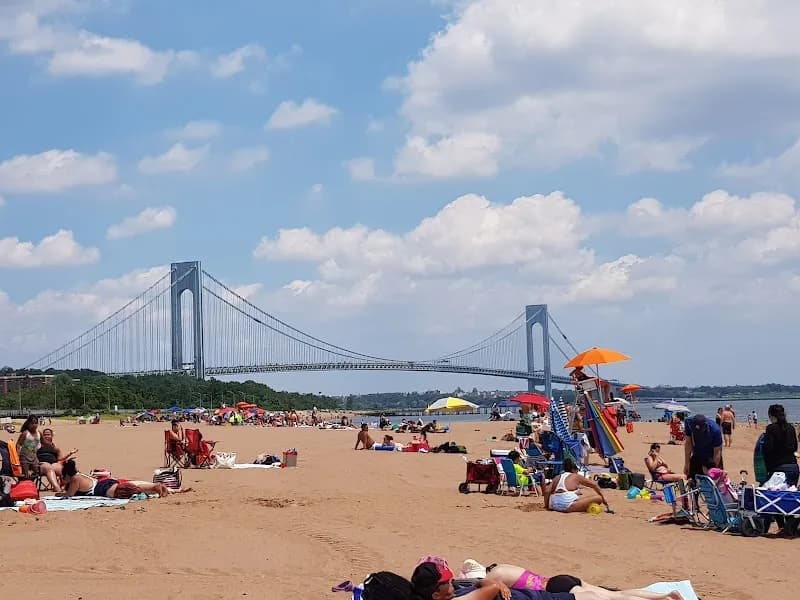 View of Franklin D. Roosevelt Boardwalk and Beach in Staten Island, NY