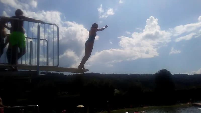 View of Freibad Thalgau Thalaguna in Thalgau, Salzburg