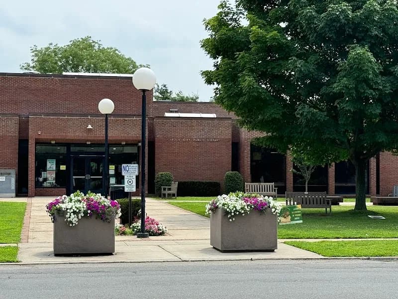 View of Garden City Public Library in Garden City, NY