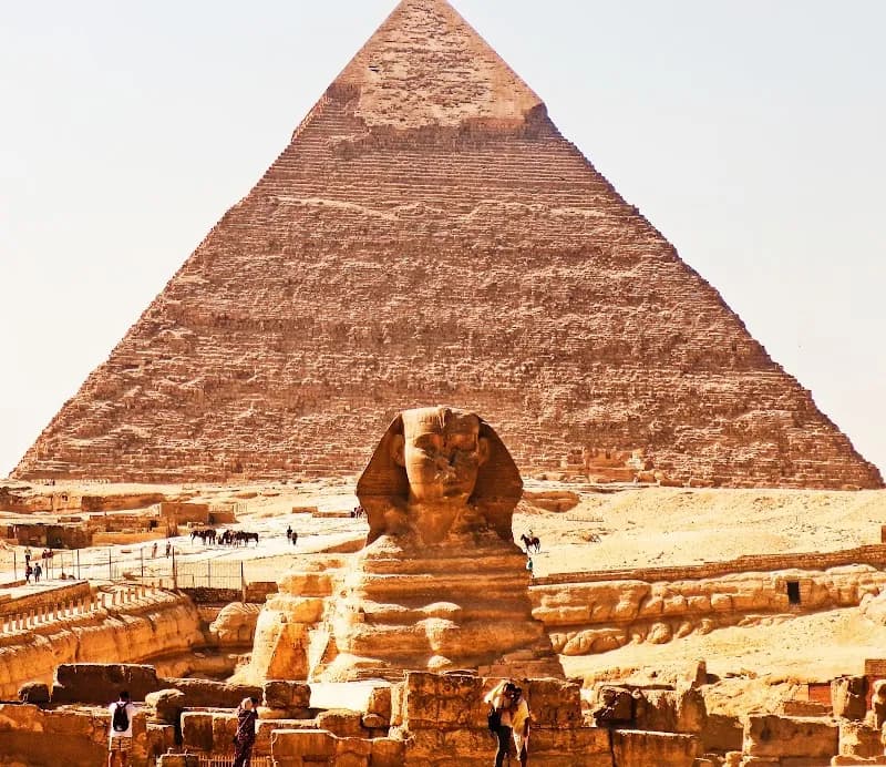 View of Giza Necropolis in Giza, Cairo