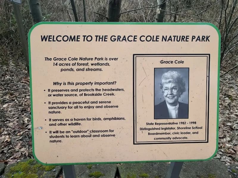 View of Grace Cole Nature Park in Lake Forest Park, WA