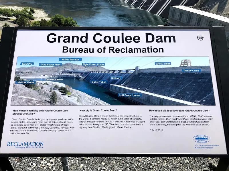 View of Grand Coulee Dam in Kettle Falls, WA