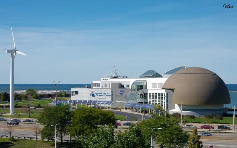 View of Great Lakes Science Center in Cleveland, OH