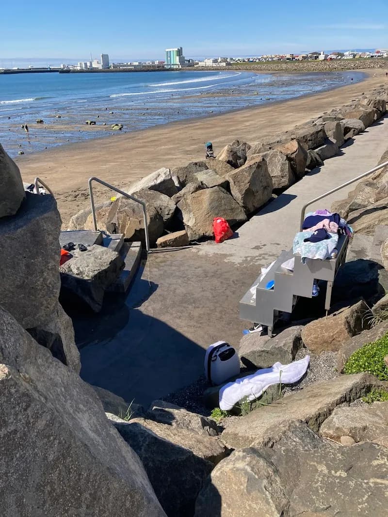 View of Guðlaug Baths in Akranes, CR