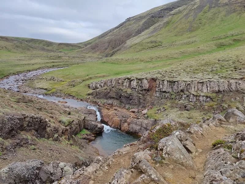 View of Helgufoss in Árneshreppur, CR