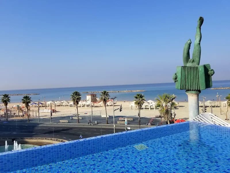 View of Herbert Samuel on the beach in Jaffa, TA