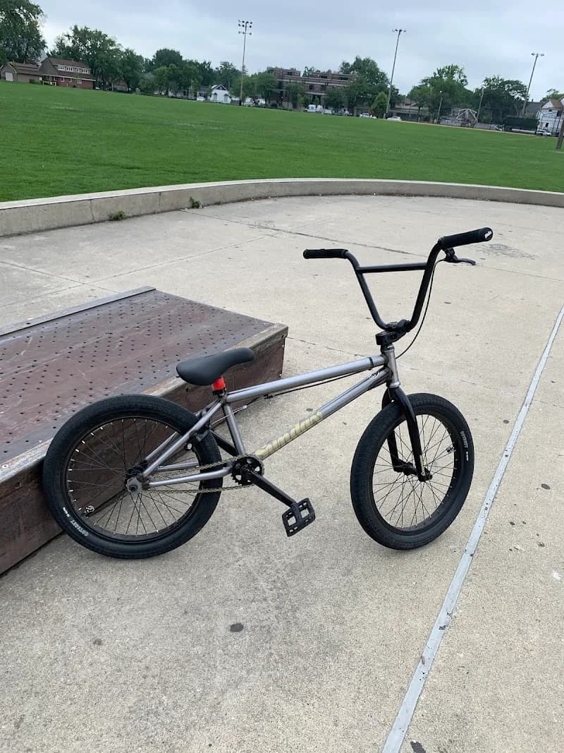 View of Hinkley Park Skatepark in Park Ridge, IL