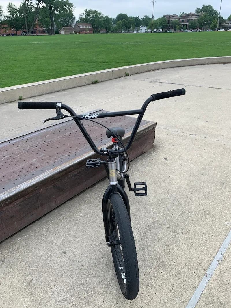 View of Hinkley Park Skatepark in Park Ridge, IL