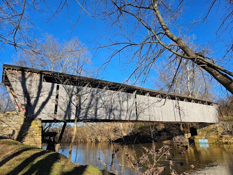 View of Historic Switzer Covered Bridge in Shelbyville, KY