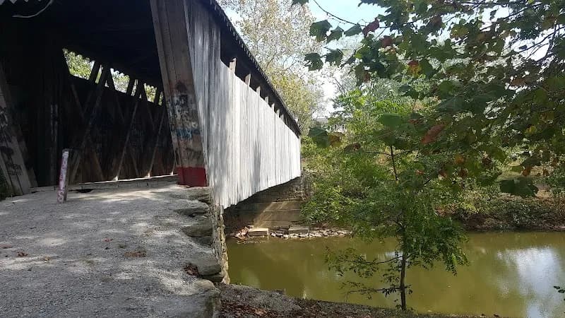 View of Historic Switzer Covered Bridge in Shelbyville, KY