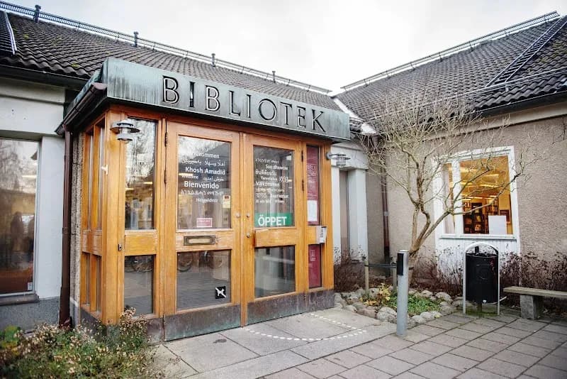 View of Huddinge huvudbibliotek in Huddinge, Stockholm