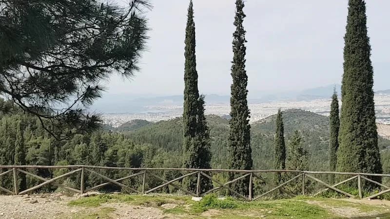 View of Hymettus, Kesariani & Vyronas Aesthetic Forest in Athens, ATT
