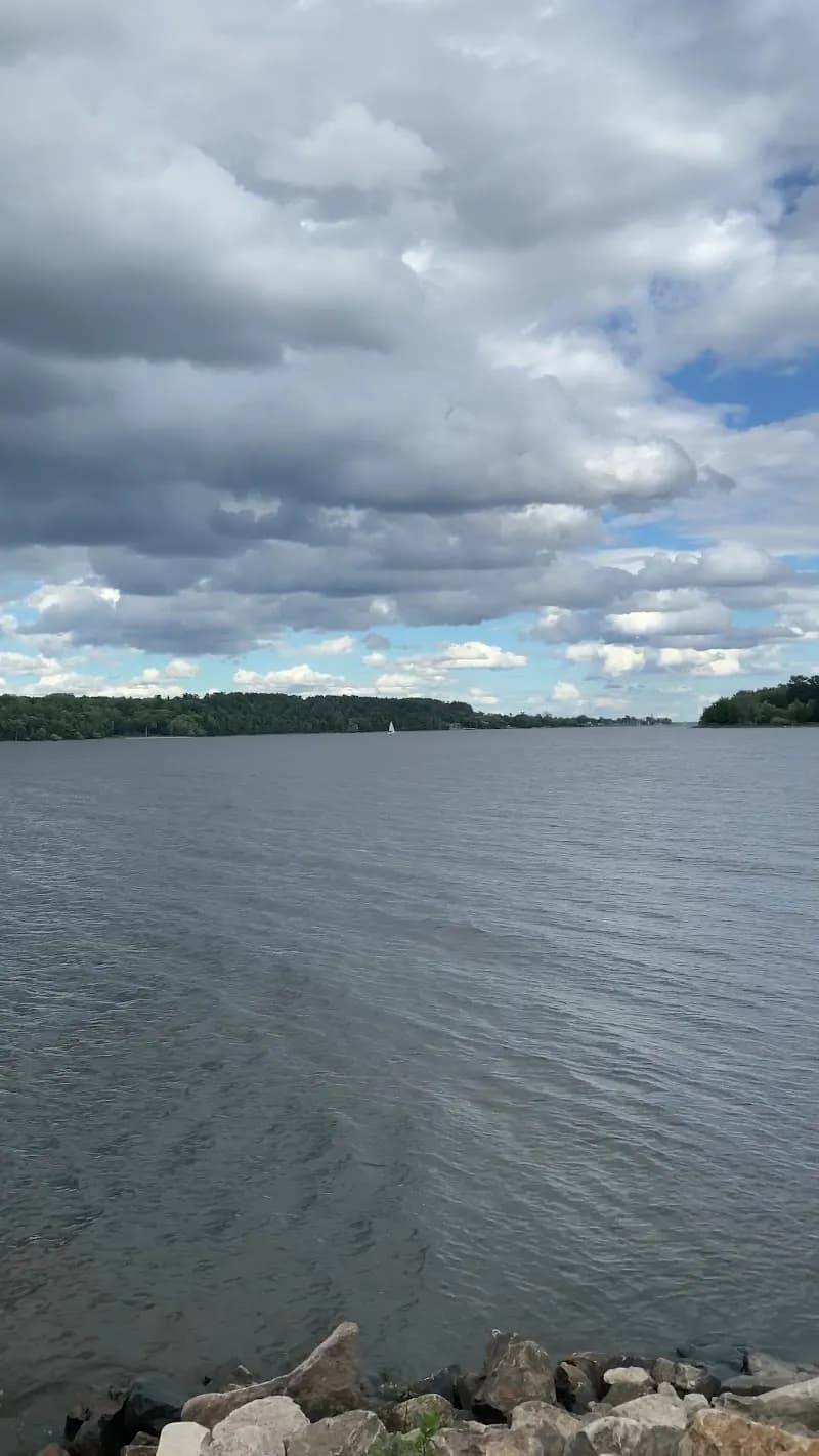 View of Jack Layton Park in Hudson, QC