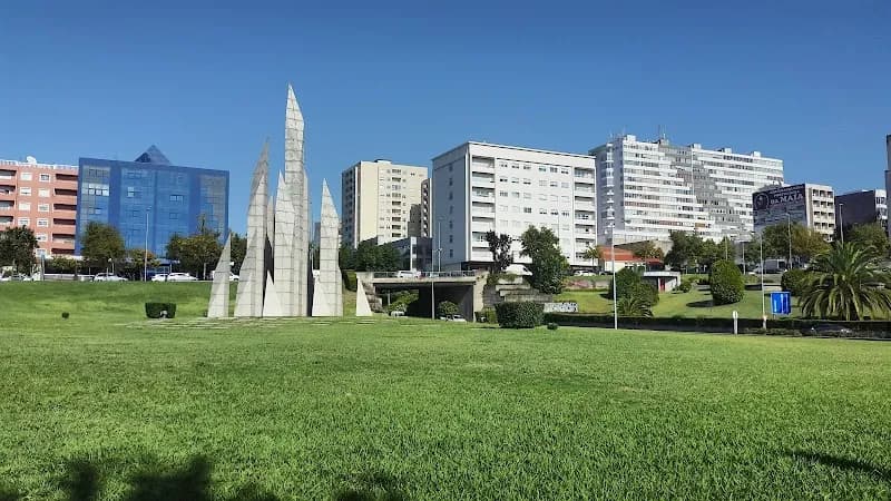 View of Jardim das Pirâmides in Maia, Porto