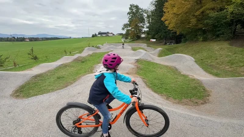 View of Koppl Playground (Spielplatz Esch) in Koppl, Salzburg