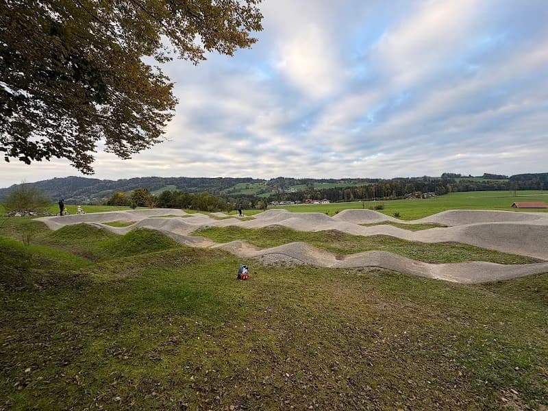 View of Koppl Playground (Spielplatz Esch) in Koppl, Salzburg