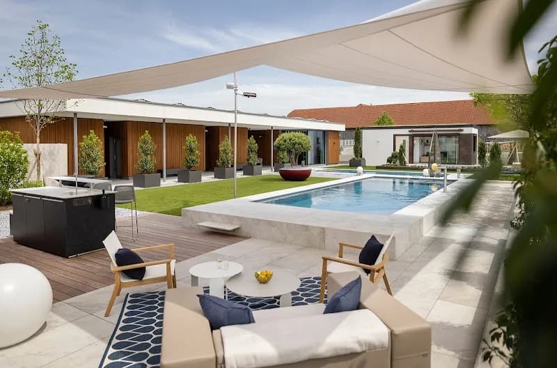 View of Koppl Swimming Pool (Freibad Koppl) in Koppl, Salzburg