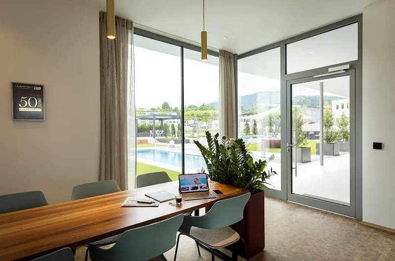 View of Koppl Swimming Pool (Freibad Koppl) in Koppl, Salzburg