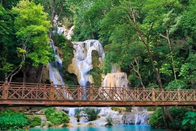 View of Kuang Si Waterfall in Luang Prabang, LP