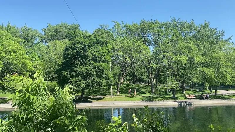 View of La Fontaine Park in Montreal, QC