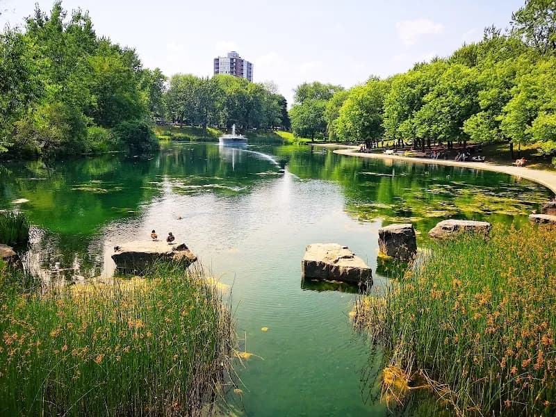 View of La Fontaine Park in Montreal, QC