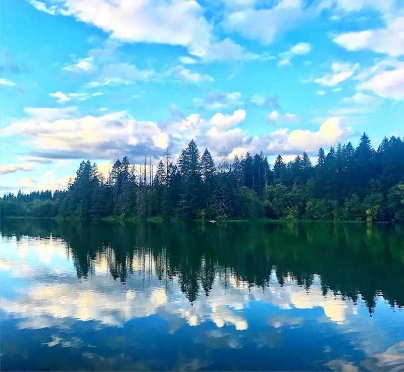 View of Lacamas Lake in Camas, WA