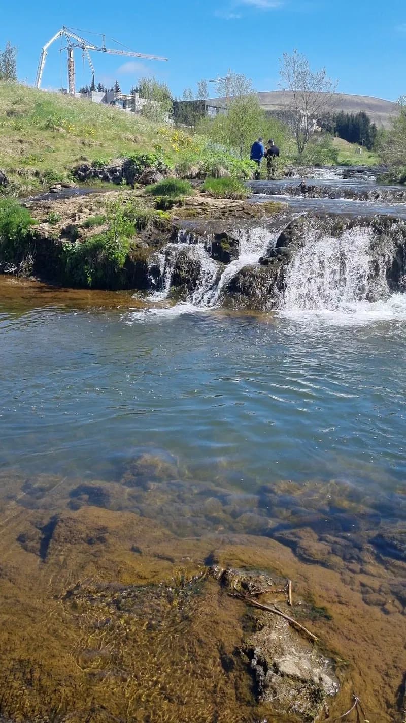 View of Álafoss Waterfall in Kópavogur, CR