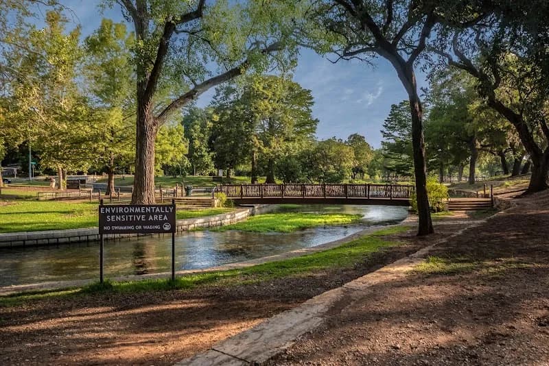 View of Landa Park in New Braunfels, TX