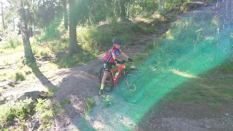 View of Langsethløkka playground in Lillomarka, Oslo