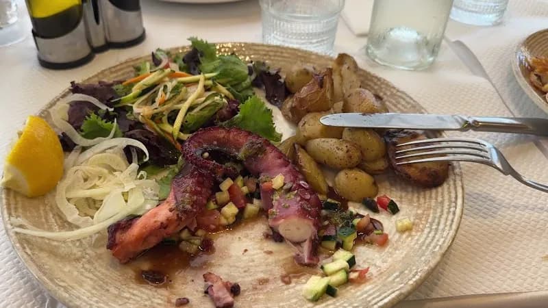 View of L'Archange Cafe in Villefranche-sur-Mer, PACA