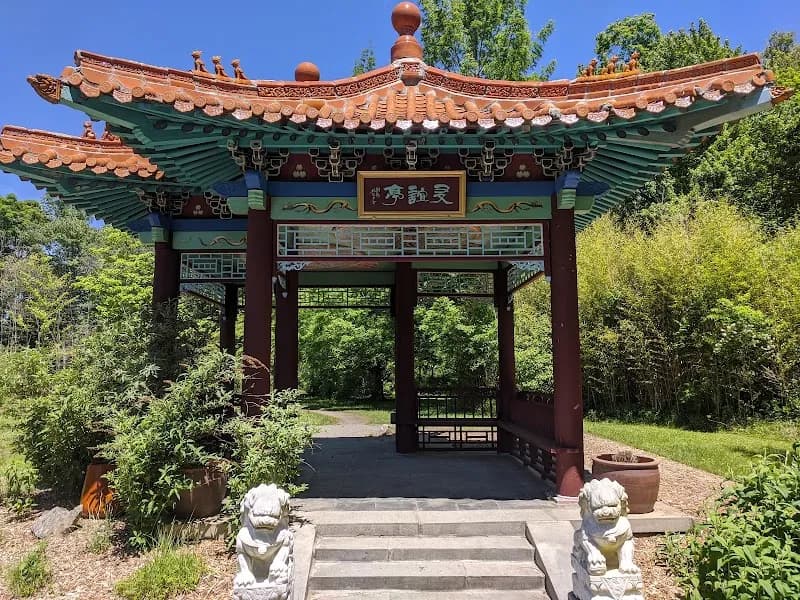 View of Lasdon Public Gardens and & Veterans Memorial in Westchester, NY