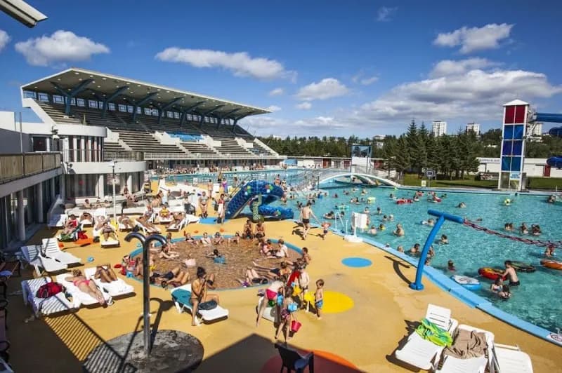 Laugardalslaug swimming pool in Reykjavik, RVK