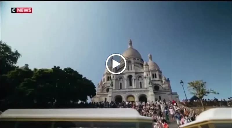 View of Le Montmartrain (le petit train de Montmartre) in Paris, IDF