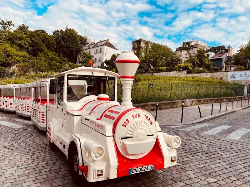 View of Le Montmartrain (le petit train de Montmartre) in Paris, IDF