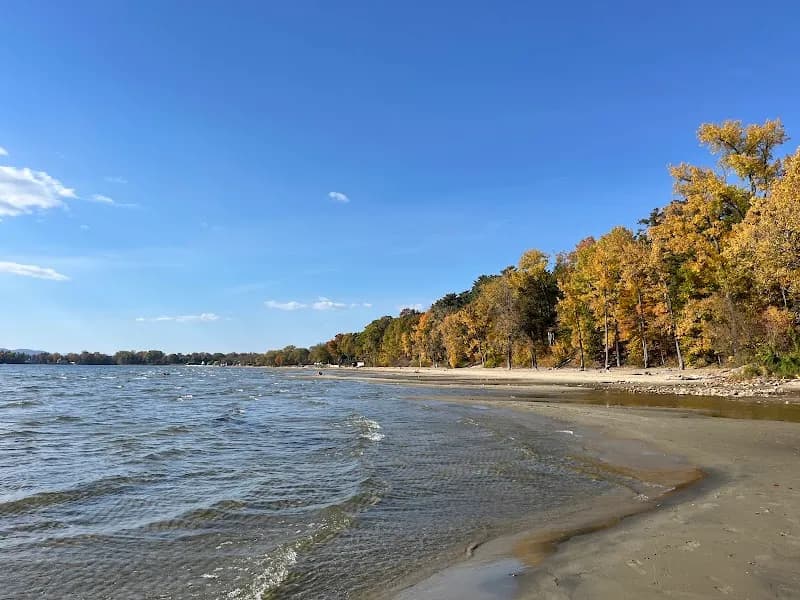 View of Leddy Beach in Burlington, VT