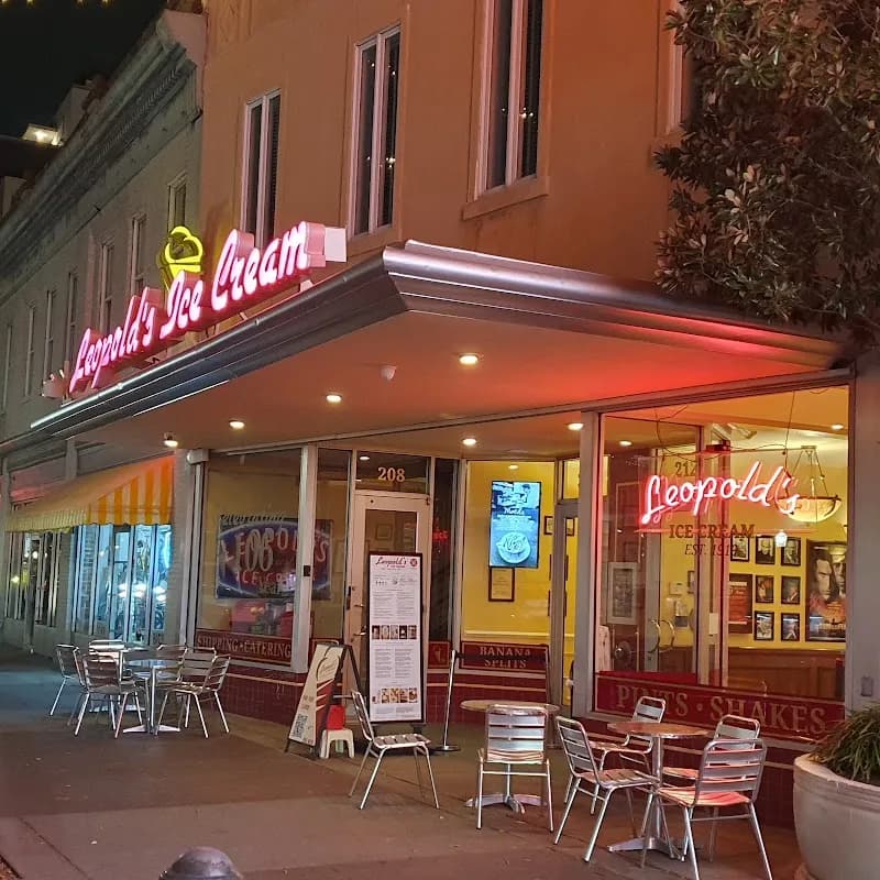 View of Leopold's Ice Cream in Savannah, GA