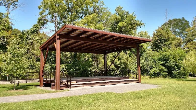 View of Lighthouse Park and Historical Marker in Hudson, IL