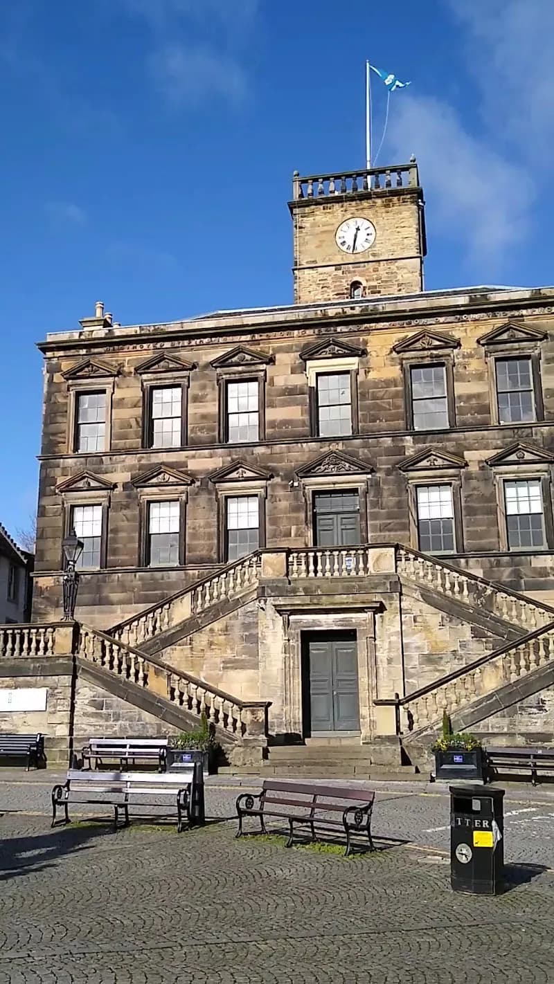 View of Linlithgow Burgh Halls in Linlithgow, Scotland