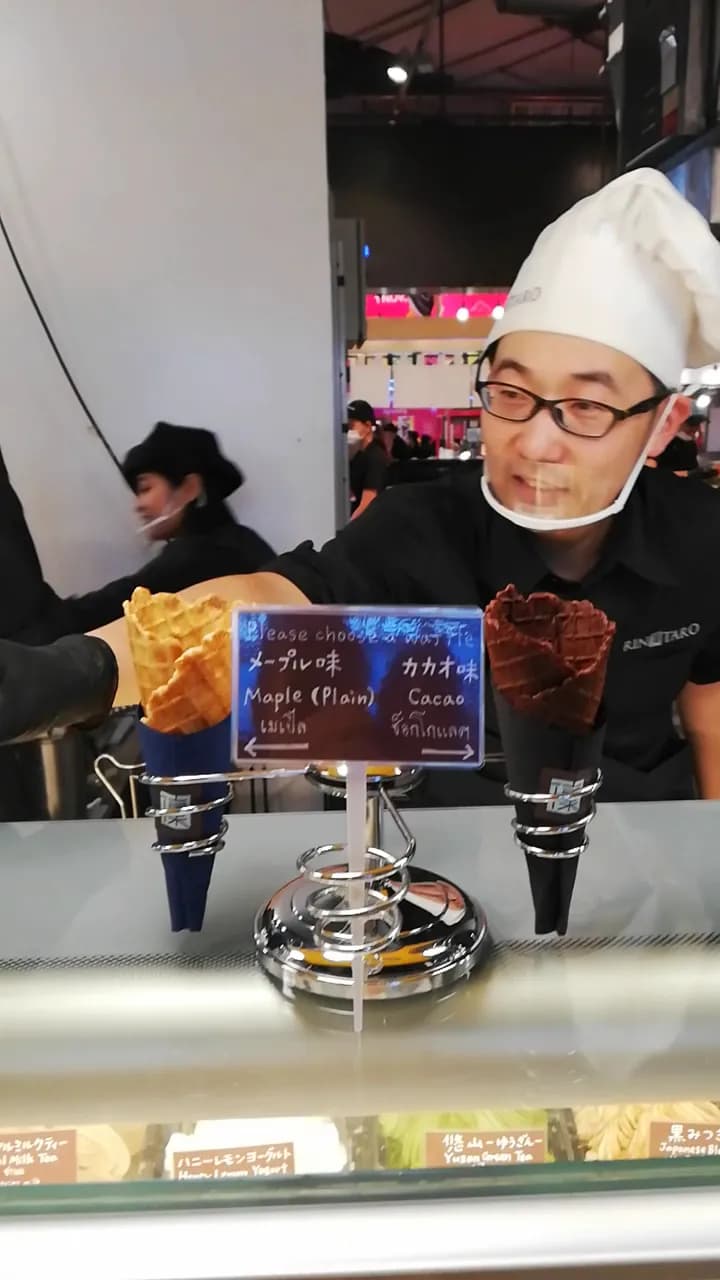 View of Local Ice Cream and Dessert Shops along Rama IX Road in Rama IX, BKK
