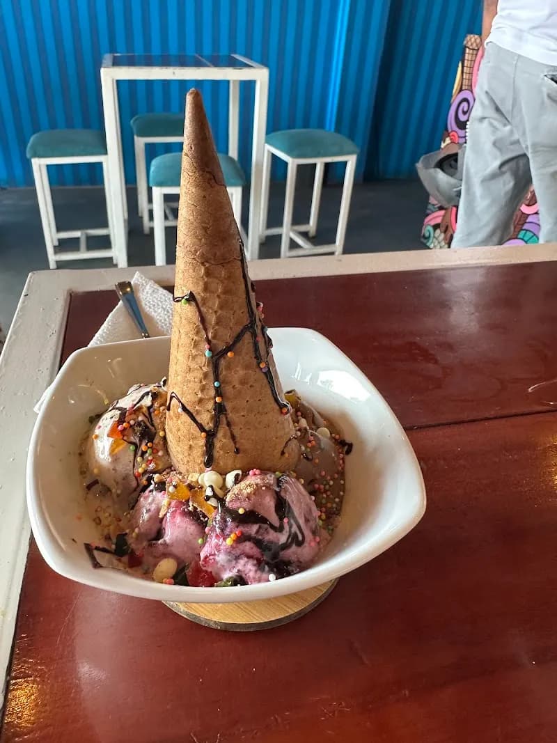 View of Local Ice Cream and Snack Shops (Main Street) in Panadura, WP