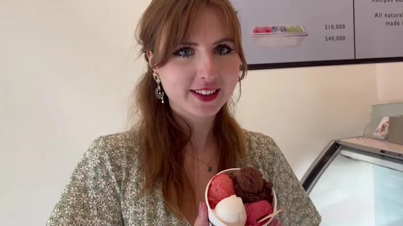 View of Local Ice Cream Shops on Nguyen Huu Canh in Tan Binh, HCMC