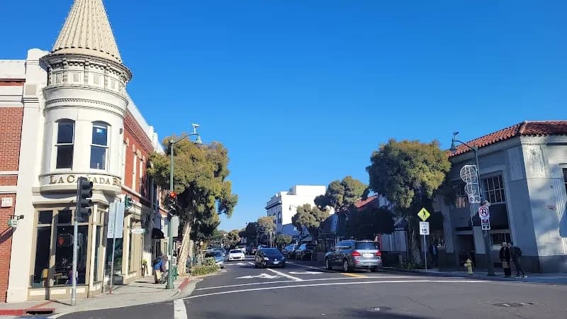 View of Los Gatos Town Plaza Park in Los Gatos, CA