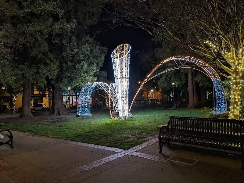 View of Los Gatos Town Plaza Park in Los Gatos, CA